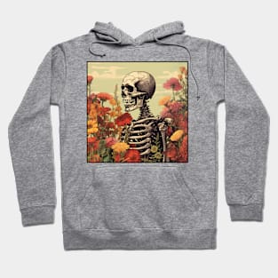 Creepy Skeleton Flower Cartoon Vintage Hoodie